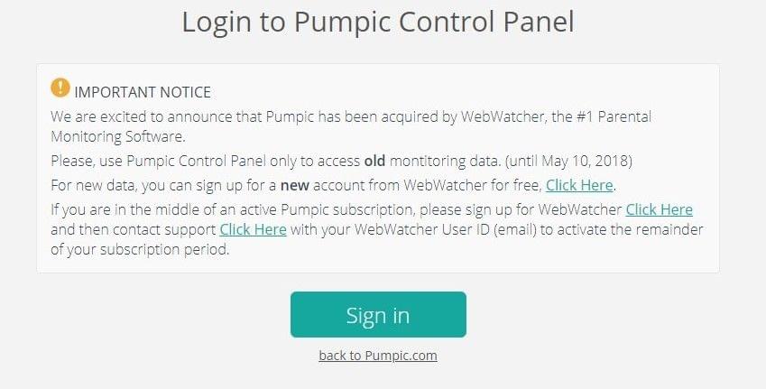 login pumpic