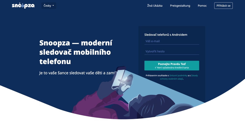 Snoopza — moderní sledovač mobilního telefonu