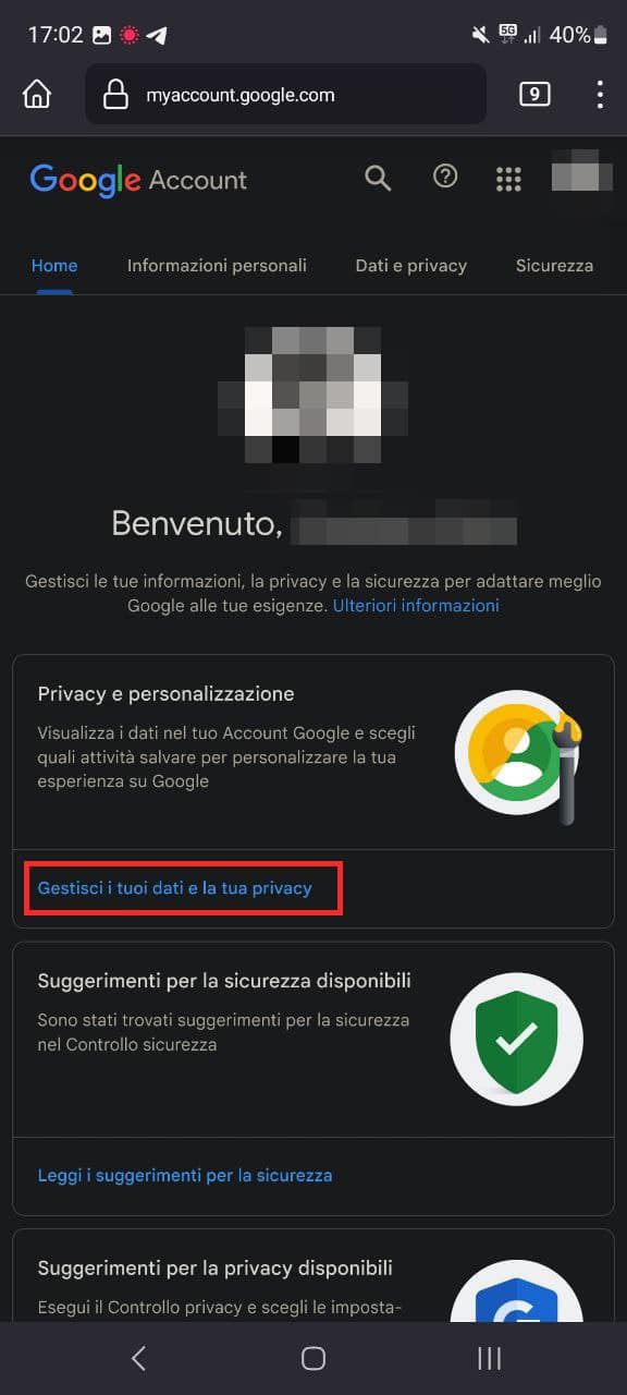 recuperare cronologia di navigazione in incognito Android