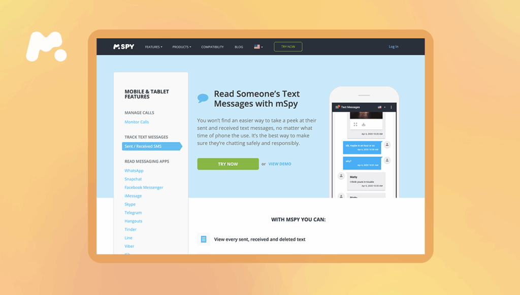 leggere messaggi di un altro telefono con mspy