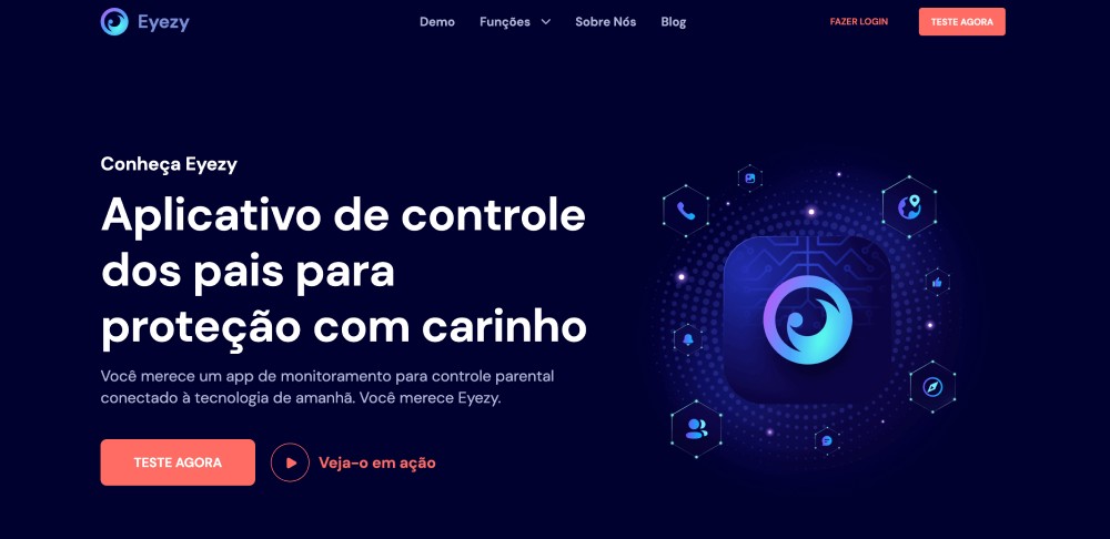 Aplicativo de controle dos pais para proteção com carinho