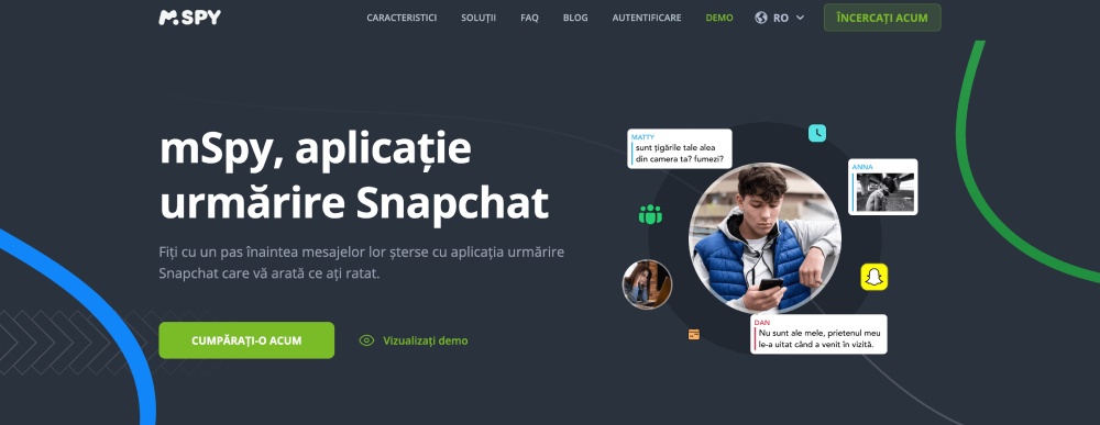 mSpy, aplicație urmărire Snapchat