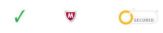 pci dss, mcafee secure, norton secured logos